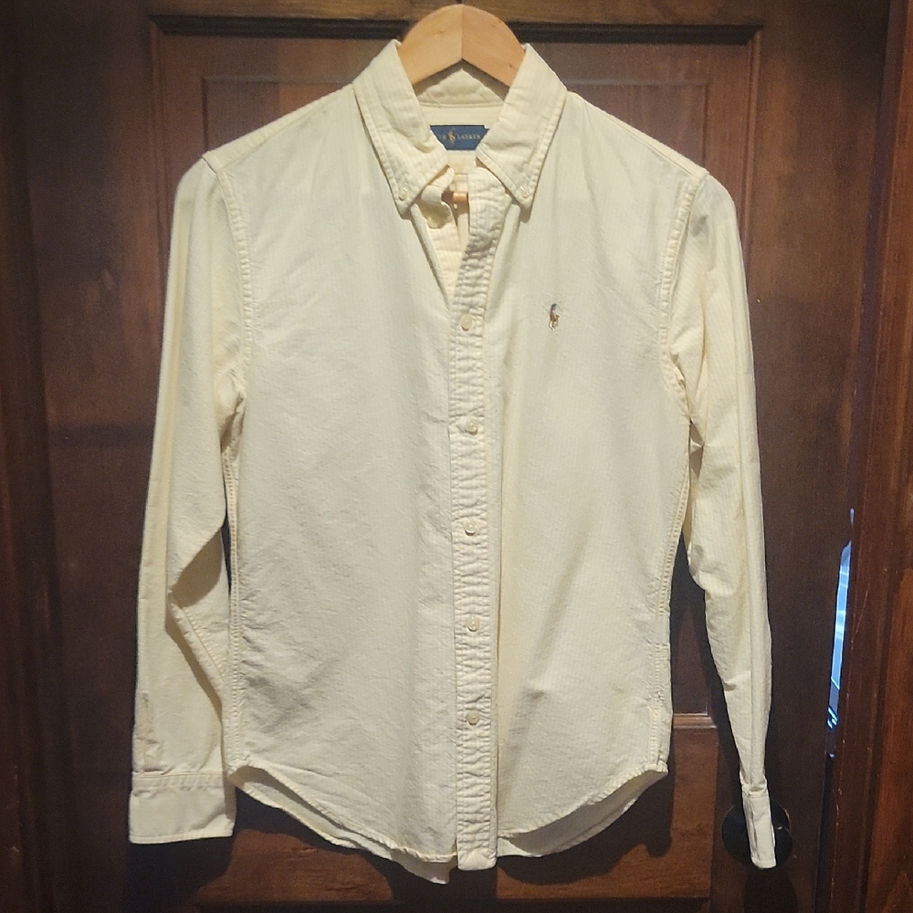 Ralph Lauren Women's Yellow  Button Down Shirt Sz S